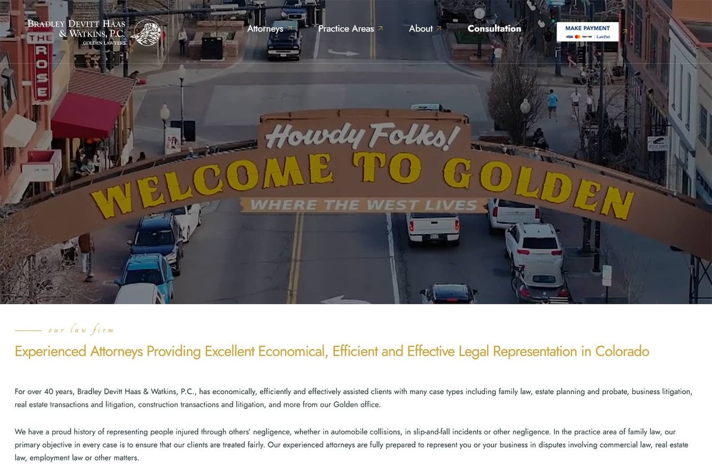 Golden Lawyers web design project by 5280 Design in Denver