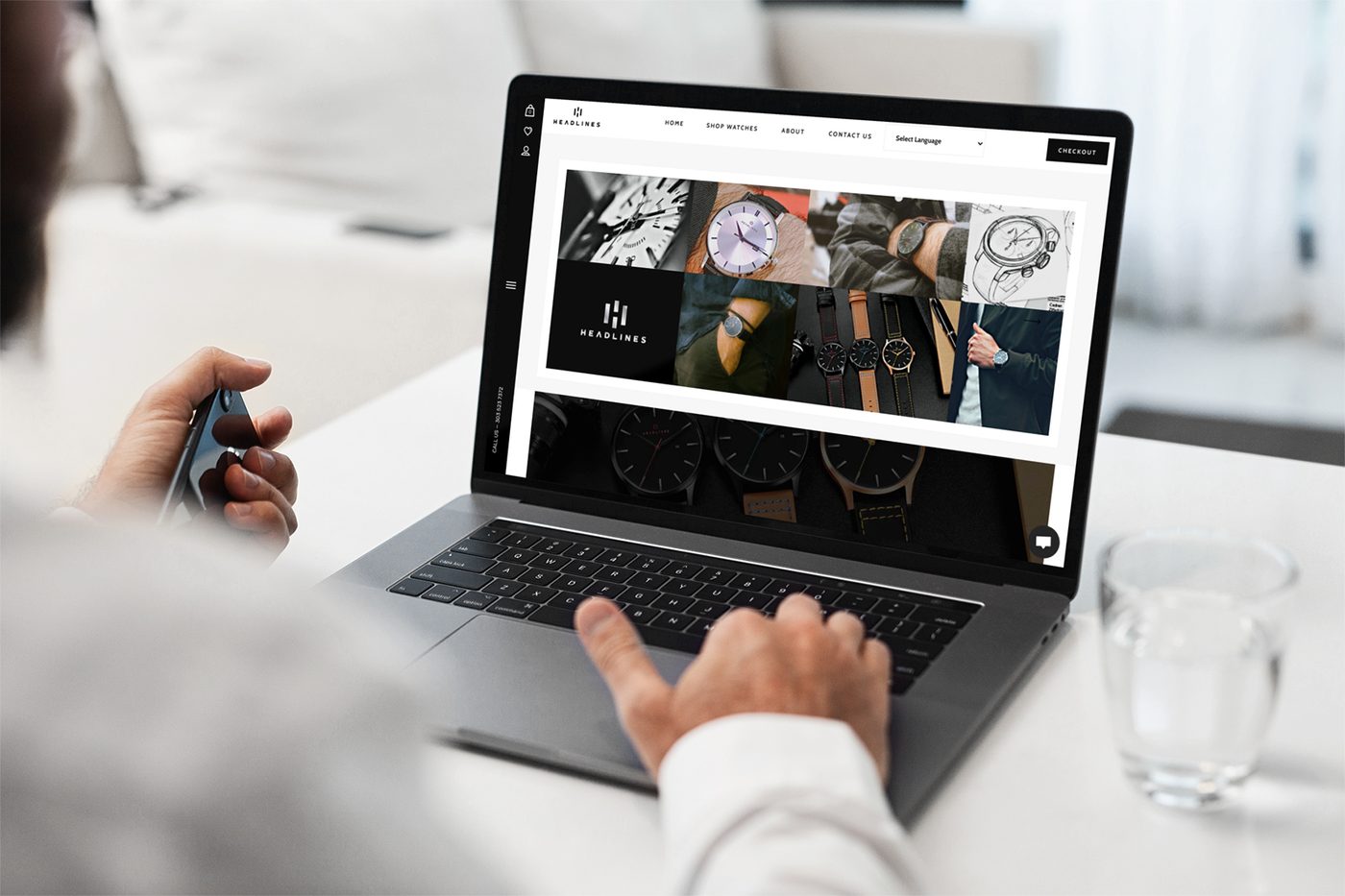 HEADLINES Watches website, designed by 5280 Design in Denver