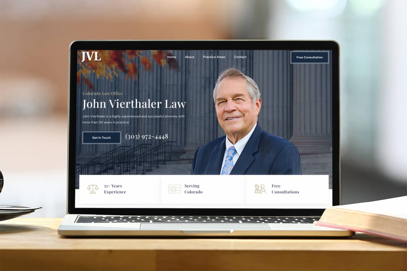 John Vierthaler Law website, designed by 5280 Design in Denver