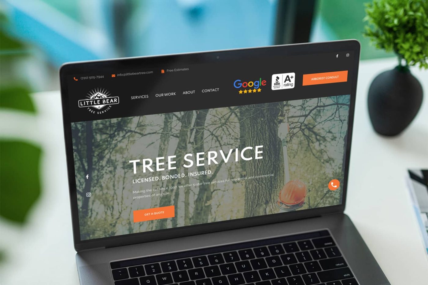 Little Bear Tree Service web design project by 5280 Design in Denver